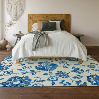 Piper Looms Mayfield Floral AMF856 White Machine Washable Area Rug Lifestyle Image Feature