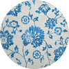 Piper Looms Mayfield Floral AMF856 White Machine Washable Area Rug Round Main Image