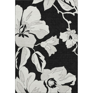 Piper Looms Mayfield Floral AMF857 Black Machine Washable Area Rug main image