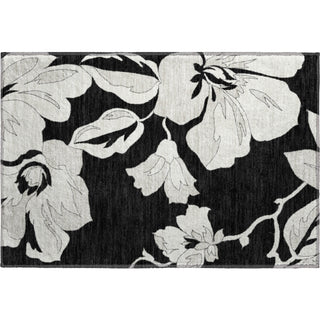 Piper Looms Mayfield Floral AMF857 Black Machine Washable Area Rug Scatter Main Image