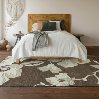 Piper Looms Mayfield Floral AMF857 Brown Machine Washable Area Rug Lifestyle Image Feature