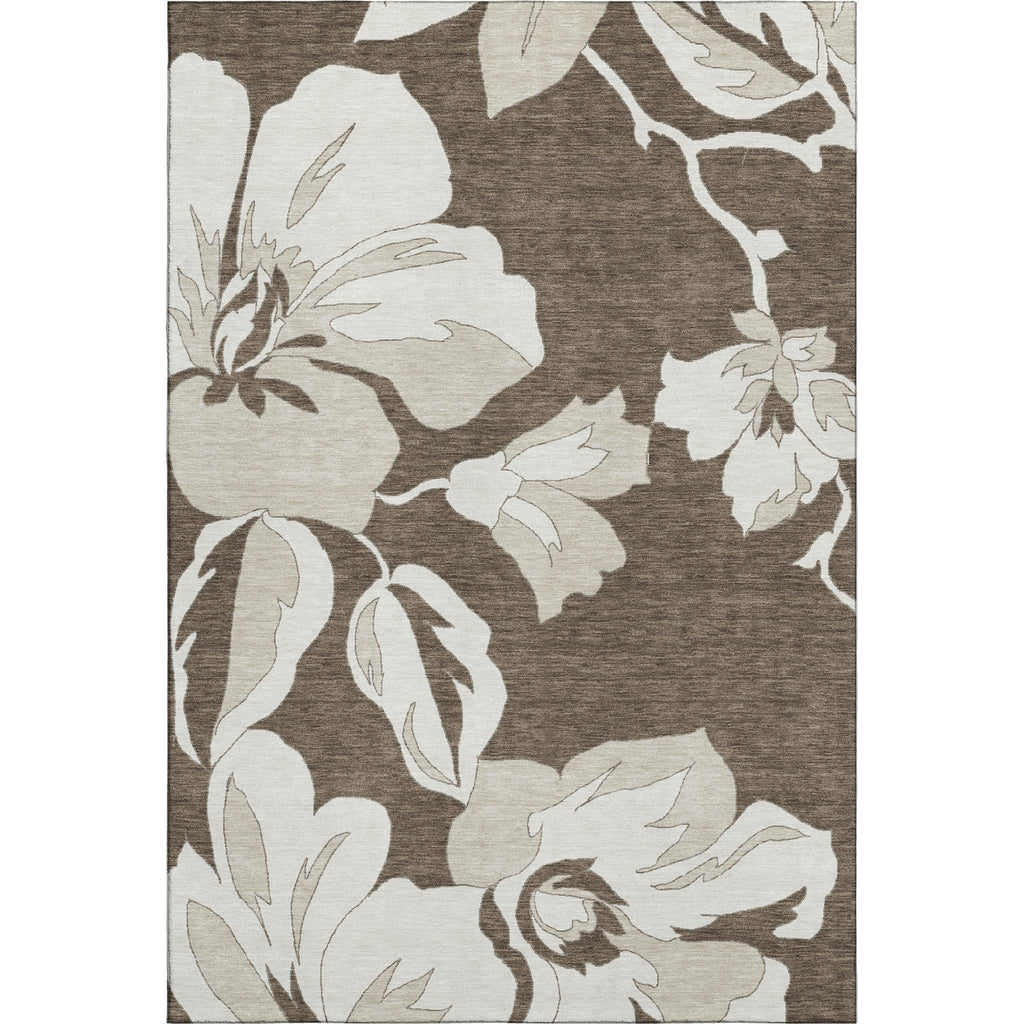Piper Looms Mayfield Floral AMF857 Brown Machine Washable Area Rug main image