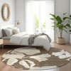 Piper Looms Mayfield Floral AMF857 Brown Machine Washable Area Rug Round Lifestyle Image Feature
