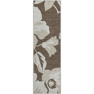 Piper Looms Mayfield Floral AMF857 Brown Machine Washable Area Rug Runner Main Image