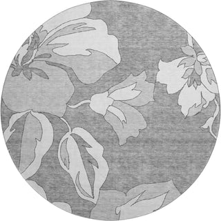 Piper Looms Mayfield Floral AMF857 Gray Machine Washable Area Rug Round Main Image