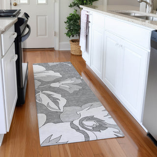 Piper Looms Mayfield Floral AMF857 Gray Machine Washable Area Rug Runner Lifestyle Image Feature