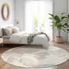 Piper Looms Mayfield Floral AMF857 Ivory Machine Washable Area Rug Round Lifestyle Image Feature