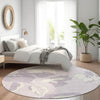 Piper Looms Mayfield Floral AMF857 Lavender Machine Washable Area Rug Round Lifestyle Image Feature