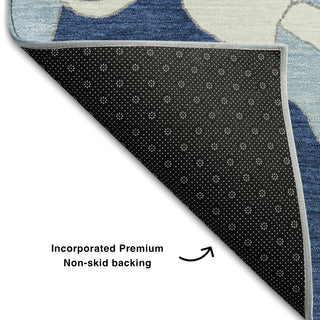 Piper Looms Mayfield Floral AMF857 Navy Machine Washable Area Rug Backing Image