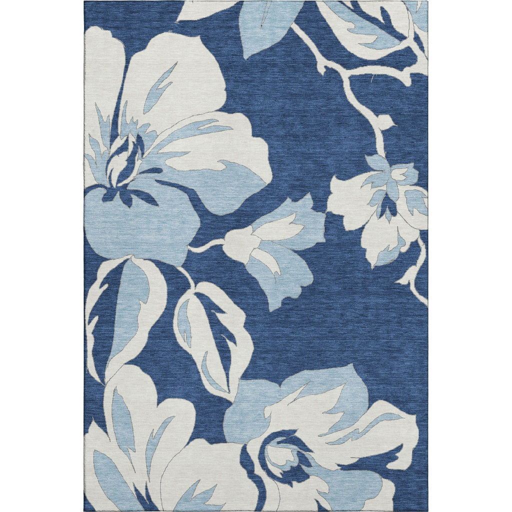 Piper Looms Mayfield Floral AMF857 Navy Machine Washable Area Rug main image
