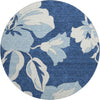 Piper Looms Mayfield Floral AMF857 Navy Machine Washable Area Rug Round Main Image
