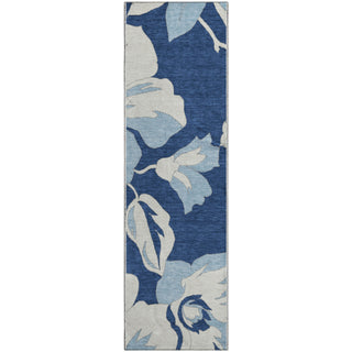 Piper Looms Mayfield Floral AMF857 Navy Machine Washable Area Rug Runner Main Image