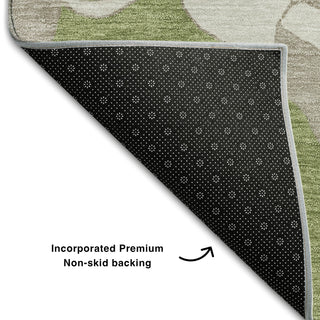 Piper Looms Mayfield Floral AMF857 Olive Machine Washable Area Rug Backing Image