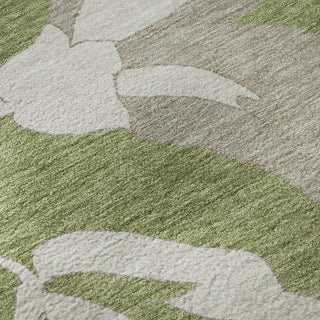 Piper Looms Mayfield Floral AMF857 Olive Machine Washable Area Rug Swatch Image