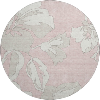 Piper Looms Mayfield Floral AMF857 Pink Machine Washable Area Rug Round Main Image