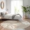 Piper Looms Mayfield Floral AMF857 Taupe Machine Washable Area Rug Round Lifestyle Image Feature