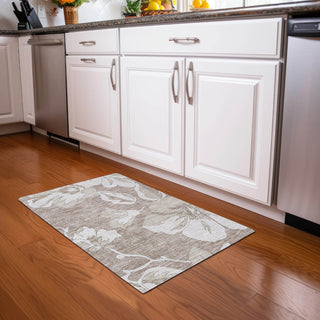 Piper Looms Mayfield Floral AMF857 Taupe Machine Washable Area Rug Scatter Lifestyle Image Feature