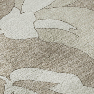 Piper Looms Mayfield Floral AMF857 Taupe Machine Washable Area Rug Swatch Image