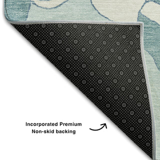 Piper Looms Mayfield Floral AMF857 Teal Machine Washable Area Rug Backing Image