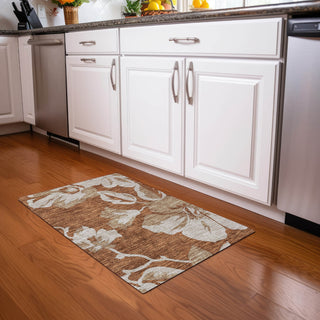 Piper Looms Mayfield Floral AMF857 Terracotta Machine Washable Area Rug Scatter Lifestyle Image Feature