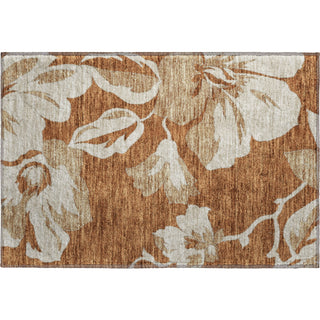Piper Looms Mayfield Floral AMF857 Terracotta Machine Washable Area Rug Scatter Main Image