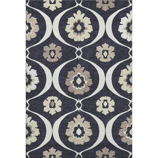 Piper Looms Mayfield Medallions AMF858 Black Machine Washable Area Rug main image