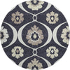 Piper Looms Mayfield Medallions AMF858 Black Machine Washable Area Rug Round Main Image