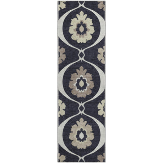 Piper Looms Mayfield Medallions AMF858 Black Machine Washable Area Rug Runner Main Image