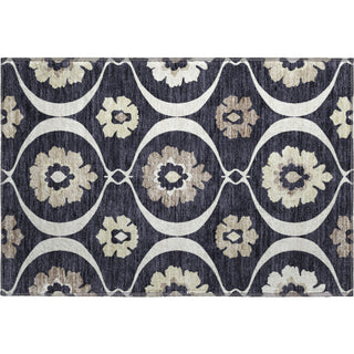 Piper Looms Mayfield Medallions AMF858 Black Machine Washable Area Rug Scatter Main Image