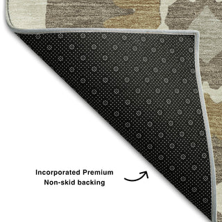 Piper Looms Mayfield Medallions AMF858 Brown Machine Washable Area Rug Backing Image