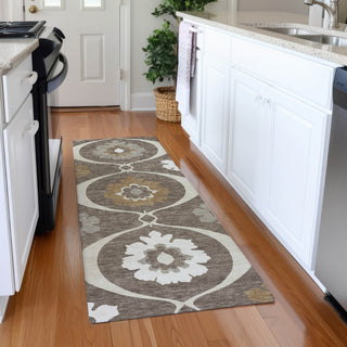 Piper Looms Mayfield Medallions AMF858 Brown Machine Washable Area Rug Runner Lifestyle Image Feature