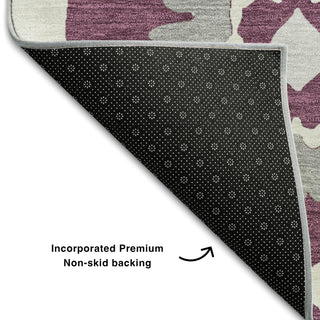 Piper Looms Mayfield Medallions AMF858 Eggplant Machine Washable Area Rug Backing Image