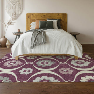 Piper Looms Mayfield Medallions AMF858 Eggplant Machine Washable Area Rug Lifestyle Image Feature