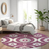Piper Looms Mayfield Medallions AMF858 Eggplant Machine Washable Area Rug Round Lifestyle Image Feature