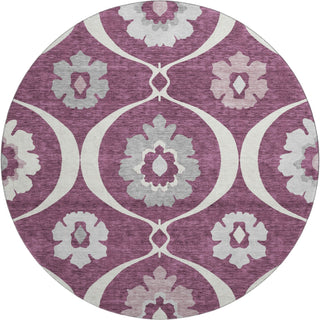 Piper Looms Mayfield Medallions AMF858 Eggplant Machine Washable Area Rug Round Main Image