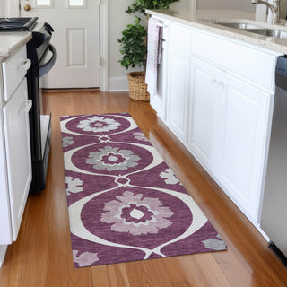 Piper Looms Mayfield Medallions AMF858 Eggplant Machine Washable Area Rug Runner Lifestyle Image Feature