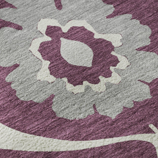 Piper Looms Mayfield Medallions AMF858 Eggplant Machine Washable Area Rug Swatch Image
