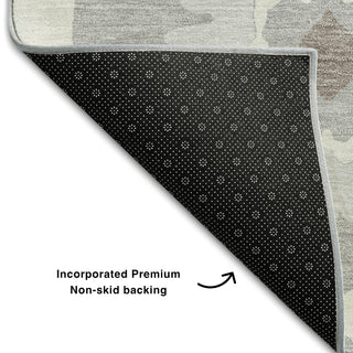 Piper Looms Mayfield Medallions AMF858 Gray Machine Washable Area Rug Backing Image