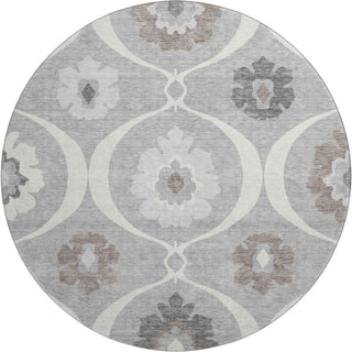 Piper Looms Mayfield Medallions AMF858 Gray Machine Washable Area Rug Round Main Image