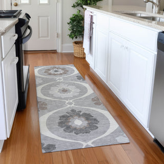 Piper Looms Mayfield Medallions AMF858 Gray Machine Washable Area Rug Runner Lifestyle Image Feature