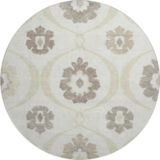 Piper Looms Mayfield Medallions AMF858 Ivory Machine Washable Area Rug Round Main Image