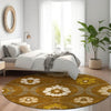 Piper Looms Mayfield Medallions AMF858 Mocha Machine Washable Area Rug Round Lifestyle Image Feature