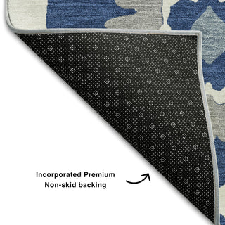 Piper Looms Mayfield Medallions AMF858 Navy Machine Washable Area Rug Backing Image