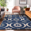 Piper Looms Mayfield Medallions AMF858 Navy Machine Washable Area Rug Lifestyle Image Feature
