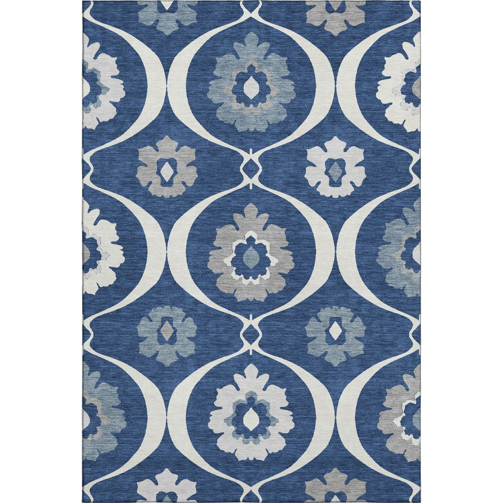 Piper Looms Mayfield Medallions AMF858 Navy Machine Washable Area Rug main image