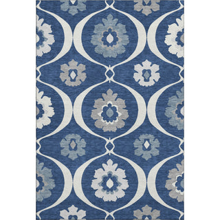 Piper Looms Mayfield Medallions AMF858 Navy Machine Washable Area Rug main image
