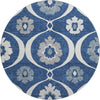 Piper Looms Mayfield Medallions AMF858 Navy Machine Washable Area Rug Round Main Image