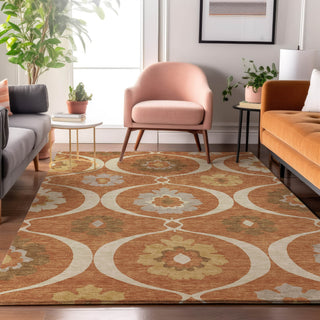 Piper Looms Mayfield Medallions AMF858 Paprika Machine Washable Area Rug Lifestyle Image Feature