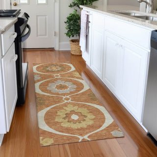 Piper Looms Mayfield Medallions AMF858 Paprika Machine Washable Area Rug Runner Lifestyle Image Feature