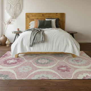 Piper Looms Mayfield Medallions AMF858 Pink Machine Washable Area Rug Lifestyle Image Feature